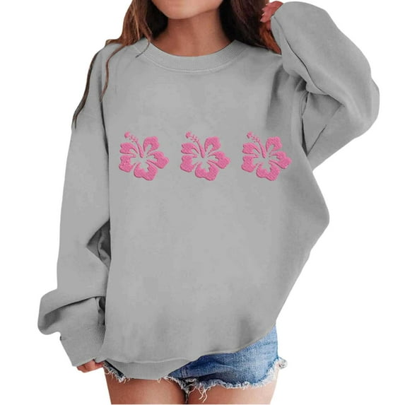 shoper Girls Sweatshirt Size 6, Girls Graphic Crewneck Sweatshirt Cute Pullover Preppy Clothes Cute Style Fall Clothes