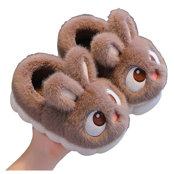 shoper Girls Winter Warm Slippers Cozy Lined Booties With Heel Cover Soft Indoor Outdoor Kids Footwear For Ages 3-14