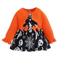 thumbnail image 1 of shoper Halloween Girls Romper Dress Mesh Long Sleeve Tutu Party Outfit for Baby Toddler Kids, 1 of 10