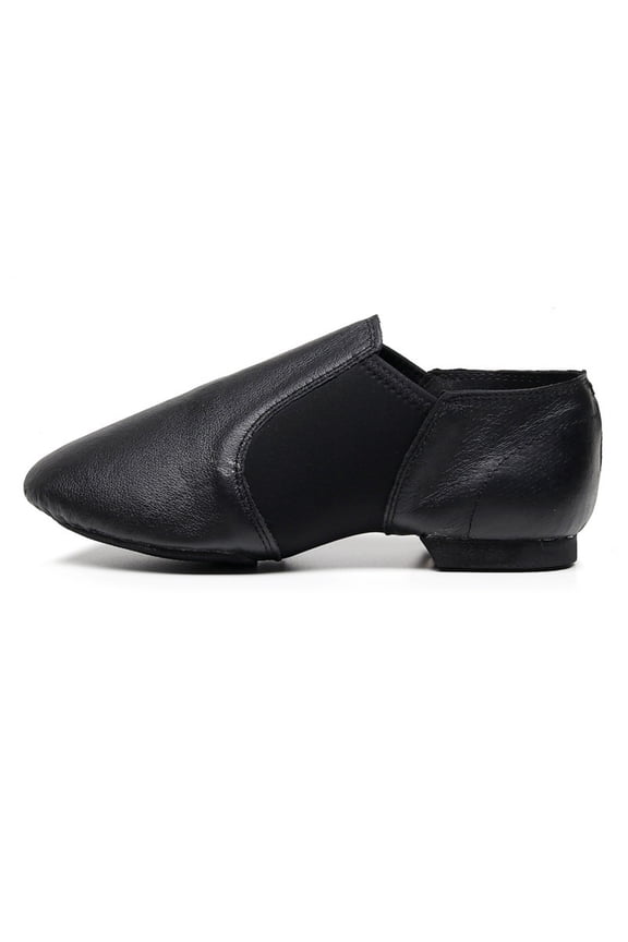 Jazz Shoes for Girls,Black Toddler Boys PU Leather Dance Shoes Ballet Shoes Slip On Tap Shoe Tap Flat Size 7-13 Years