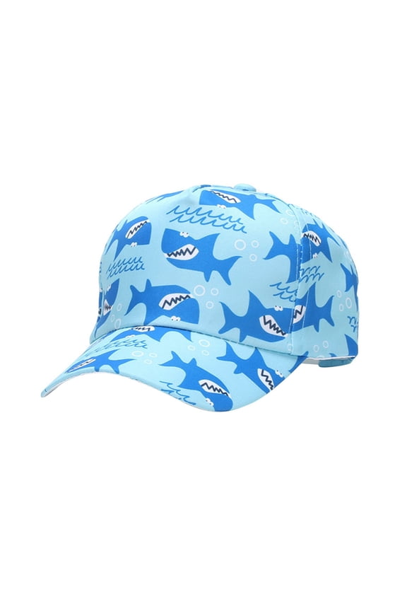 Kids Cartoon Baseball Cap Whale Shark Design Summer Hat for Outdoor Play Ages 4-10 Sky Blue One Size