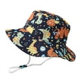 thumbnail image 1 of shoper Kids Cartoon Print Bucket Hat Stylish Sun Hat for Boys & Girls with UV Protection Ages 2-6 Black One Size, 1 of 3