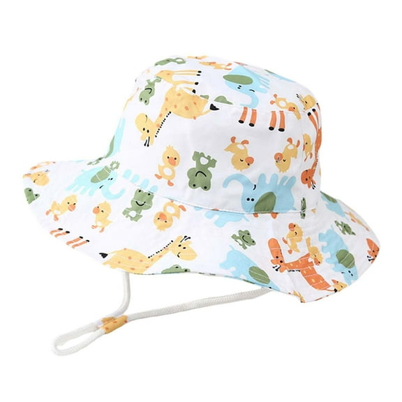 shoper Kids Cartoon Print Bucket Hat Stylish Sun Hat for Boys & Girls with UV Protection Ages 2-6 Multicolour One Size