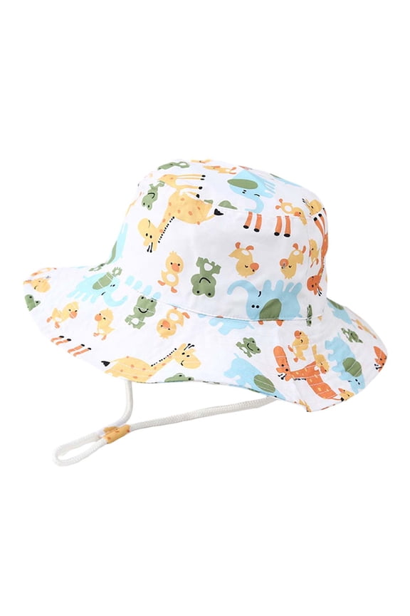 Kids Cartoon Print Bucket Hat Stylish Sun Hat for Boys & Girls with UV Protection Ages 2-6 Multicolour One Size