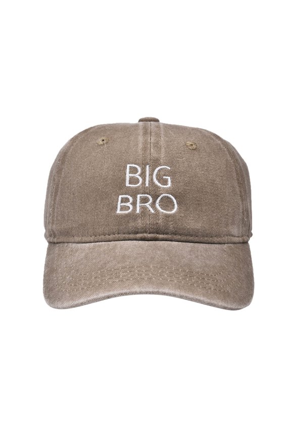 Kids Embroidered Letter Baseball Cap Big Bro Outdoor Sun Washed Hat for Boys and Girls