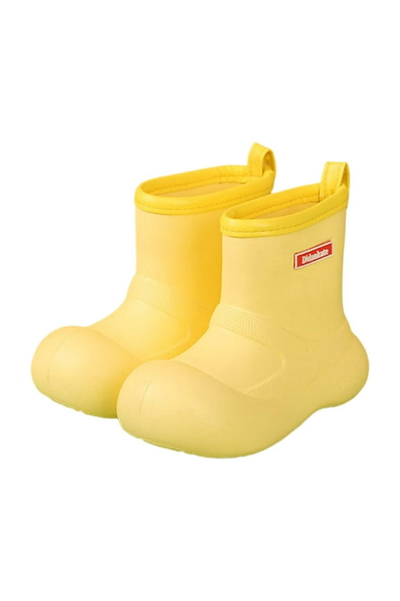 Kids Rain Boots for Boys and Girls Lightweight Comfortable Mid Calf Rubber Boots for Toddler Children Outdoor Play
