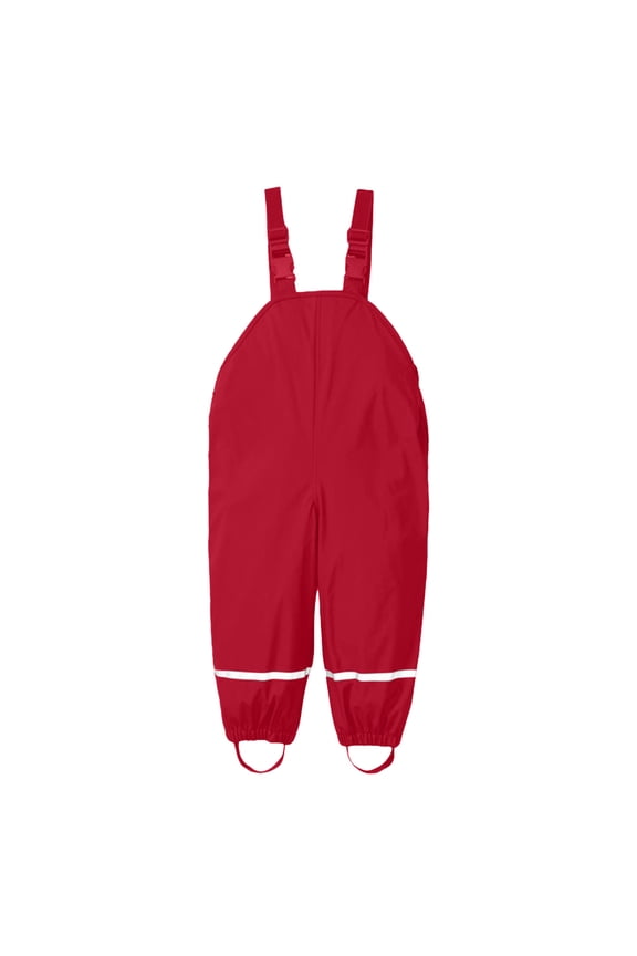 Kids Rain Pants Waterproof Solid Color with Reflective Strips Lightweight Rain Bodysuits Easy-To Kids Raincoat Red 140/XXL