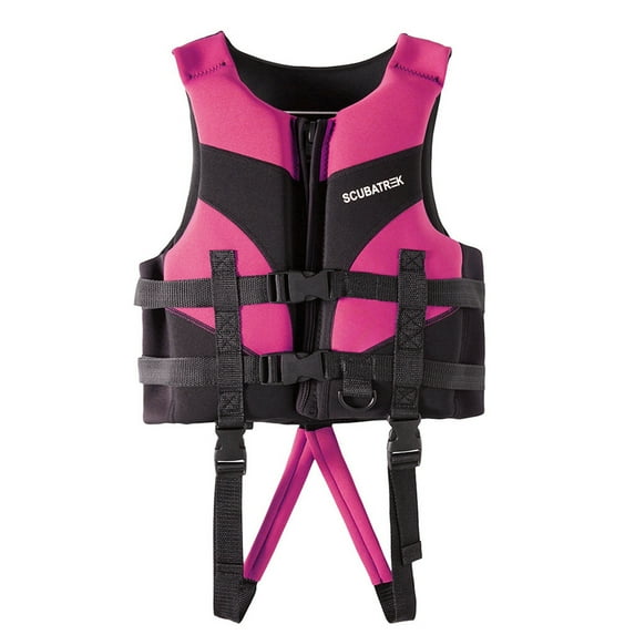 shoper Kids Swim Vest Life Jacket Type III Swim Jackets Flotation Swimming Aid with Adjustable Safety Strap for Age 1-18 Years Hot Pink XL