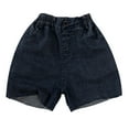 thumbnail image 1 of shoper Little Boy Jeans Shorts Size 5-6 Washed Shorts Elastic Waistband Everyday Denim Shorts for Summer Kids Dark Blue 130, 1 of 6