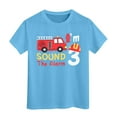 thumbnail image 1 of shoper Little Boy Shirts Round Neck Fire Engine Print Short Sleeve T-Shirts Fashion Holidays Tops T-Shirts Toddler To Big Kid Sizes Sky Blue 120, 1 of 4