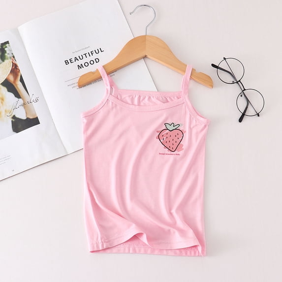 shoper Little Girl Undershirts Sleeveless Holidays Tops Fashion Casual Camisoles T Shirt for Boys and Girls