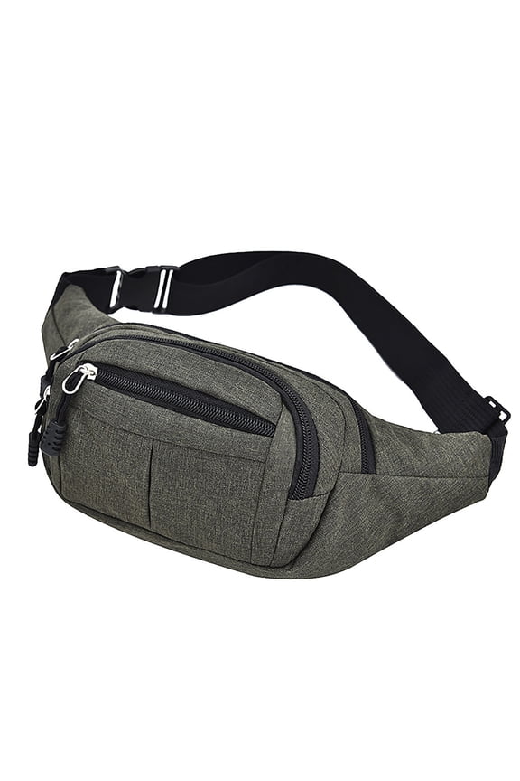 Men's and Women's Simple Leisure Fashion Oxford Sport Fitness Waist Packs Green