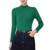 shoper Neck Tops for Women Long Sleeve Knit Slim Fit Ribbed Fall Sweaters Elegant Winter Trendy Warm Casual Comfy Pullover Sweater