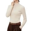shoper Neck Tops for Women Long Sleeve Knit Slim Fit Ribbed Fall Sweaters Elegant Winter Trendy Warm Casual Comfy Pullover Sweater