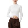 shoper Neck Tops for Women Long Sleeve Knit Slim Fit Ribbed Fall Sweaters Elegant Winter Trendy Warm Casual Comfy Pullover Sweater