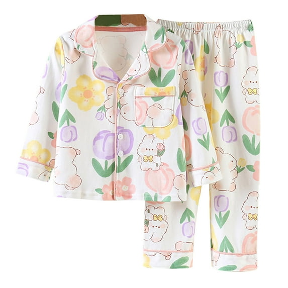 shoper Pjs for Boys Size 7 Button Down Pajamas Sets Daily Round Neck Top with Pants Boys' Sleepwear 2 Piece Sleepwear for Kids and Boy Pink 170