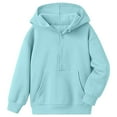 thumbnail image 1 of shoper Quarter Zip Hoodies Boy Girl Hooded Sweatshirts Long Sleeve Hoodies Kids Pullover with Kangaroo Pocket for 5-14Y Light Blue, 1 of 4