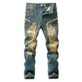 thumbnail image 1 of shoper Ripped Boys Jeans Pants Fit Ripped Destroyed Distressed Stretch Slim Boys Denim Trouses Sky Blue 120, 1 of 3