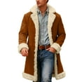 thumbnail image 1 of shoper Santa Jacket for Men Women Patchwork Contrast Color Christmas Collar Jacket Christmas Long Cardigan Fuzzy Flannel Jackets Winter Warm Coat Xmas Holiday Outwear with Pocket Red, 1 of 7