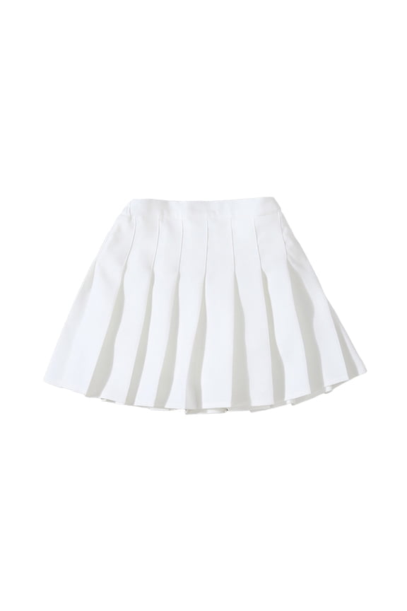 School Uniform Pleated Scooter Skirt for Girl Size 3-16 Mini Skirt High Waist Pull On Elastic Waist Skirt with Under Shorts Back to School Clothes
