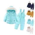 thumbnail image 1 of shoper Snow Suit Kids 6t Winter Coat and Snow Pants Set Overall Windproof Ski Suit Kid Winter Warmth Snow Suits Blue 100, 1 of 4