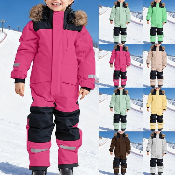shoper Snow Suits for Girls 8 Winter Coat and Snow Pants Set Windproof Thermal Ski Winter Outfits for Toddler Boys Light Green 100