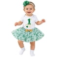 thumbnail image 1 of shoper St Patricks Day Girls Outfit Toddler Baby Dress Set with Short Sleeve Bodysuit and Skirt for Party Celebration, Girls Clothing Sets, 1 of 8