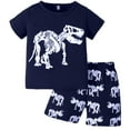 thumbnail image 1 of shoper Summer Outfits for Boys Shorts Sets Boys 2 Piece Outfits Dinosaur Casual Outfits Short Sleeve TShirt with Shorts Daily Wear White, 1 of 4