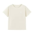 thumbnail image 1 of shoper T-Shirts for Boys 7-8 Crew Neck Solid Color Short Sleeve T-Shirts Casual Summer Tops T-Shirts Toddler To Big Kid Sizes Beige 140, 1 of 2