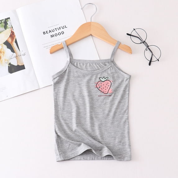 shoper Tang Tops for Girls 9-10 Sleeveless Funny Tees Casual White Camisole T Shirt for Boys and Girls