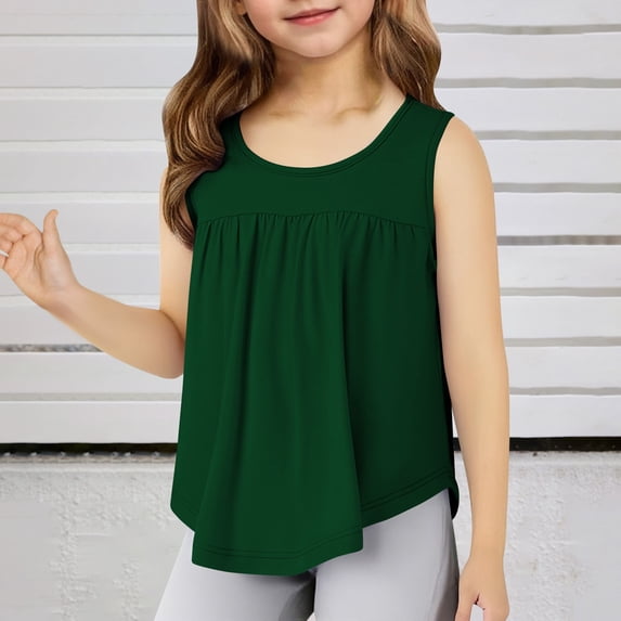 shoper Tank Top Girls Size 10-12 Sleeveless Pullover Tops Loose Camisoles Youth Girls Clothes