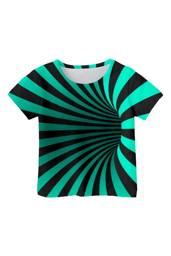 shoper Teen Boys Shirts Graphic Print Fashion Short Sleeve Pocket Shirts Round Neck Pullover Tops T-Shirts Infant To Big Kid Mint Green 110