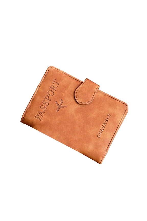 Thin RFID Blocking Travel Wallet for Women Slim Function Passport Holder with ID Card Slots and Pocket for International Trips Brown
