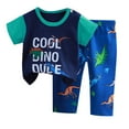 thumbnail image 1 of shoper Toddler Baby Boy Clothes for 2t 3t Boys Cartoon Summer Short Sleeve T-Shirt Tops Shorts Clothes Sets Boy Pajamas Outfits Dark Blue 130, 1 of 5