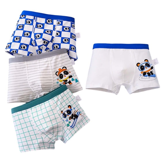 shoper Toddler Boxer Briefs Cotton Boys Underwear Kids Underpants Size 3-12 Years (Pack of 4) White M