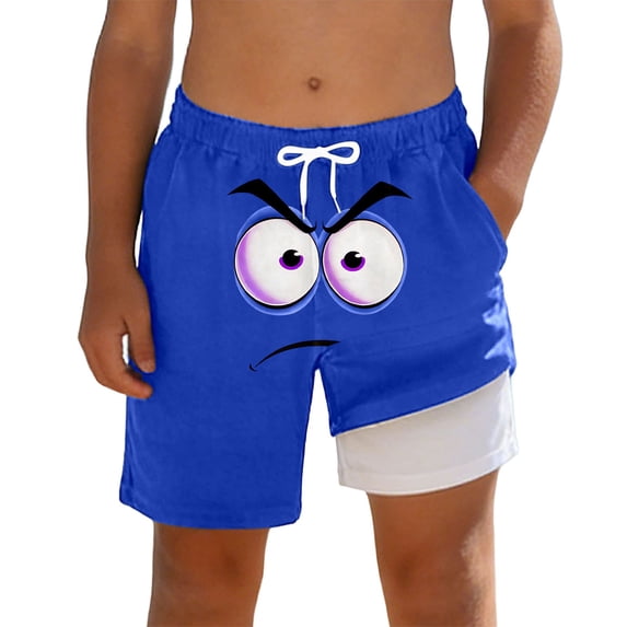 shoper Toddler Boy 4th Of July Swim Trunks Boxer Brief Elastic Waist Drawstring Short Pants Kids Boys Casual Comfortable Graphic Print Boys Swim Set Size 10 Blue 10-12 Years