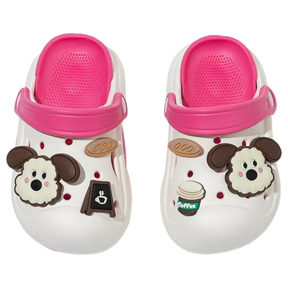 shoper Toddler Clogs Slip on Shoes Cartoon Quick Dry Easy on and Off Garden Clogs Toddler Beach Shoes Hot Pink 32