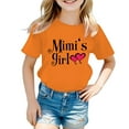 thumbnail image 1 of shoper Toddler Girl Tops 5t Short Sleeve Printed Pattern Crew Neck Shirt Thin and Light Back To School Season Clothes for Girls Orange 100, 1 of 4