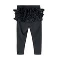 thumbnail image 1 of shoper Toddler Girls Ruffle Solid Color Leggings Tights Baby Footless Dance Lace Pants Kids Velvet Fall Winter Thermal Legging Black, 1 of 4