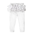 thumbnail image 1 of shoper Toddler Girls Ruffle Solid Color Leggings Tights Baby Footless Dance Lace Pants Kids Velvet Fall Winter Thermal Legging White, 1 of 5