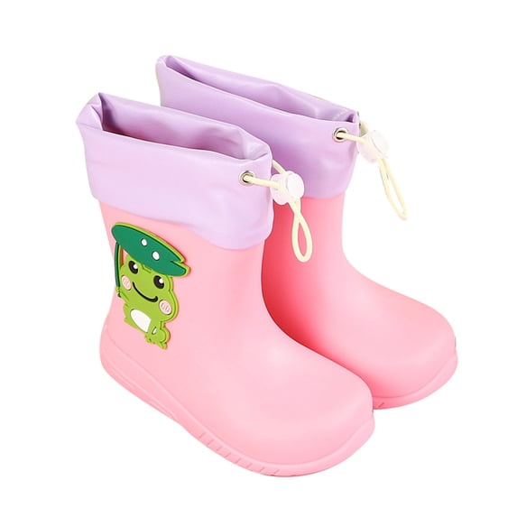shoper Toddler Rain Boots Kids Rain Boots for Boys Girls Toddler Non Slip Rubber Boots with Cute Cartoon Dinosaur Easy On Off Mid Calf Rainboots