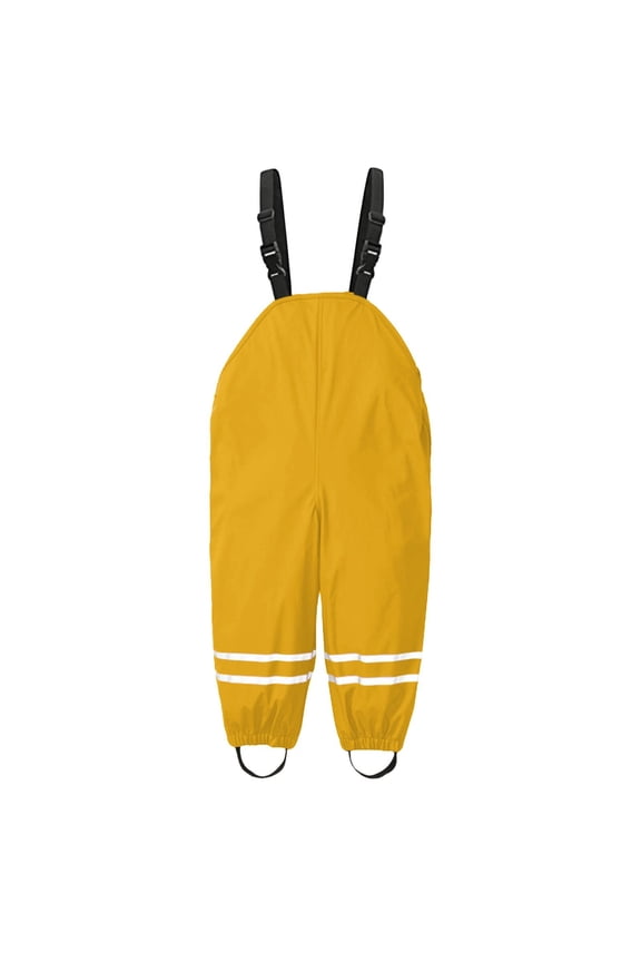 Toddler Rain Pants Waterproof Solid Color with Reflective Strips Breathable Rompers Rain Clothes Easy-To Kids Raincoat Yellow 104