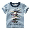 thumbnail image 1 of shoper Toddler Shirts for Boys Dinosaur Print Shirts Cotton Short-Sleeve T-Shirt Crewneck Preppy Shirt Tops Tees Toddler to Big Kid, 1 of 3