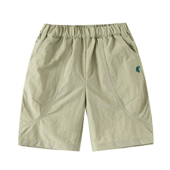 shoper Toddler Shorts Boys 4t Solid Color Elastic Waistband Fashion Holiday Beach Pants Toddler Boy Summer Clothes Green 110