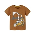 thumbnail image 1 of shoper Toddler T Shirts Back to School Shirts Dinosaur Print Short Sleeve Casual Holidays Tops Boys' Tops, Tees & Shirts Brown 3Y, 1 of 5