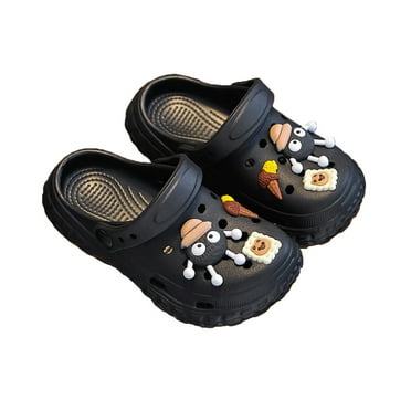 shoper Toddler Water Shoes Size 7 Slide Shoes Print Lightweight Easy on and Off Garden Clogs Kids Home Shoes Black 32