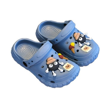 shoper Toddler Water Shoes Size 7 Slide Shoes Print Lightweight Easy on and Off Garden Clogs Kids Home Shoes Blue 32