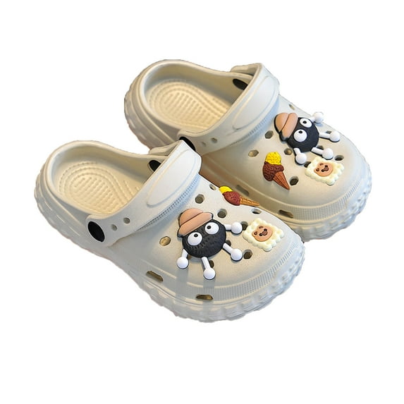 shoper Toddler Water Shoes Size 7 Slide Shoes Print Lightweight Easy on and Off Garden Clogs Kids Home Shoes Khaki 28