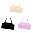 thumbnail image 1 of shoper Training Bras for Girls 8-14 Years Old Tween Teen Girls First Bras Solid Color Soft Cotton Girls Sports Bras with Spaghetti Strap Multipack, 1 of 7