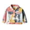 thumbnail image 1 of shoper Trendy Girls Denim Jacket Modern Tie Dye Style for Everyday Casual School Outdoor Wear Ages 6 Months to 7 Years, 1 of 2
